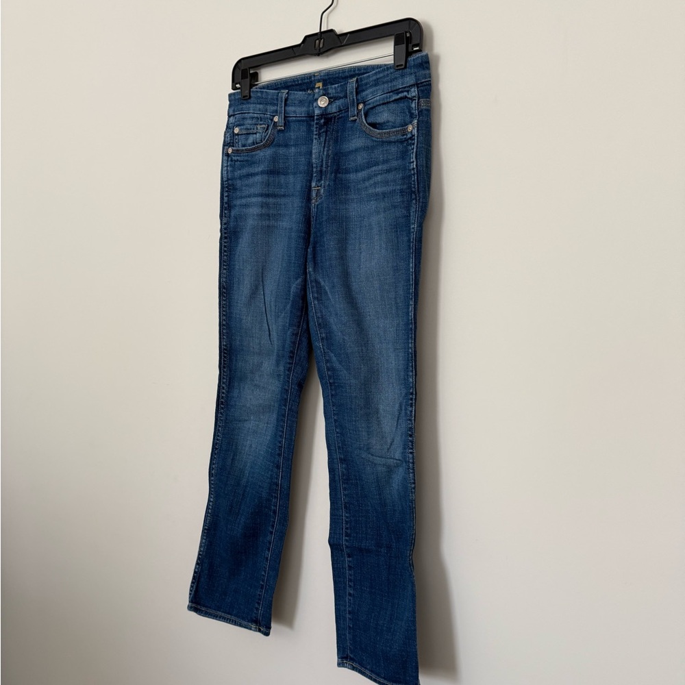 7 For All Mankind Women's Blue Ankle Straight Jeans Size 26